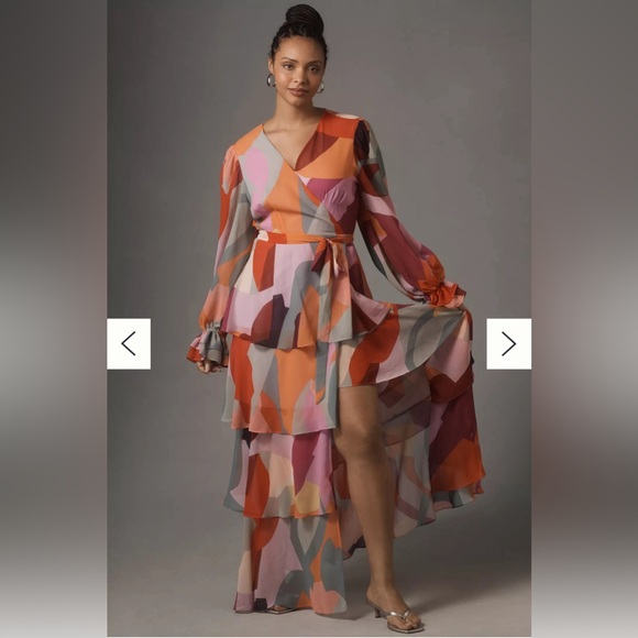 Anthropologie Plus Hutch Long-Sleeve V-Neck Wrap Maxi Dress - Picture 6 of 11